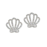 105622, SEASHELL CRYSTAL RHINESTONE STUD EARRING