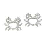 105623, CRAB CRYSTAL RHINESTONE STUD EARRING