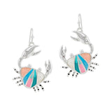105625, CRAB ABSTRACT GLASS DANGLE EARRING