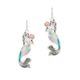 105626, MERMAID ABSTRACT GLASS DANGLE EARRING