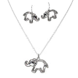 105652, ELEPHANT CUTOUT METAL PENDANT NECKLACE