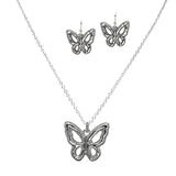 105657, BUTTERFLY CUTOUT METAL PENDANT NECKLACE