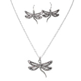 105658, DRAGONFLY CUTOUT METAL PENDANT NECKLACE