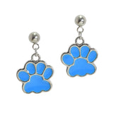 105666, GAMEDAY PAW STAINLESS STEEL DANGLE EARRING
