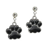 105666, GAMEDAY PAW STAINLESS STEEL DANGLE EARRING