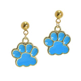 105666, GAMEDAY PAW STAINLESS STEEL DANGLE EARRING