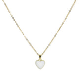 105670, DAINTY HEART ENAMEL STAINLESS STEEL PENDANT NECKLACE