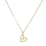 105671, HEART ENAMEL STAINLESS STEEL PENDANT NECKLACE