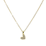 105672, DAINTY HEART CRYSTAL RHINESTONE ACCENT STAINLESS STEEL PENDANT NECKLACE