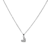 105672, DAINTY HEART CRYSTAL RHINESTONE ACCENT STAINLESS STEEL PENDANT NECKLACE