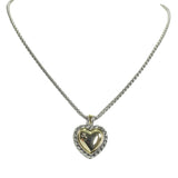 105682, 14K GOLD PLATED, HEART DESIGNER INSPIRED PENDANT NECKLACE