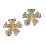 105707, FLOWER ENAMEL PAINTED ACCENT STUD EARRING
