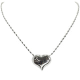 105712, BUBBLE HEART STAINLESS STEEL PENDANT NECKLACE