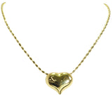 105712, BUBBLE HEART STAINLESS STEEL PENDANT NECKLACE