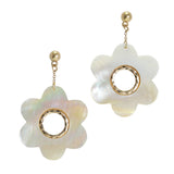 105720, FLOWER SHELL DANGLE EARRING