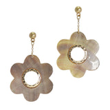 105720, FLOWER SHELL DANGLE EARRING