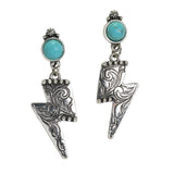 105723, WESTERN TRIBE ENGRAVED LIGHTNING BOLT DANGLE EARRING