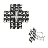 105730, WESTERN CROSS BALL TEXTURED ACCENT RING