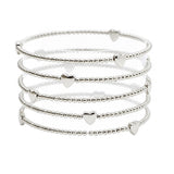 105735, HEART ACCENT MULTI LAYERED BALL BEADED STRETCH BRACELET