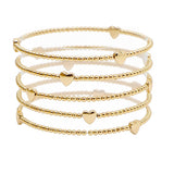 105735, HEART ACCENT MULTI LAYERED BALL BEADED STRETCH BRACELET