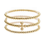 105741, CROSS BALL ACCENT MULTI LAYERED STRETCH BRACELET