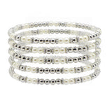 105742, PEARL, BALL MULTI LAYERED STRETCH BRACELET