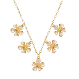 105745, FLOWER ENAMEL PAINTED ACCENT MULTI CHARM NECKLACE