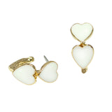 105747, ENAMEL HEART ACCENT POST HOOP EARRING