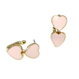 105747, ENAMEL HEART ACCENT POST HOOP EARRING