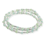 105754, TEXTURED BARREL ACCENT MULTI LAYERED BEADED STRETCH BRACELET