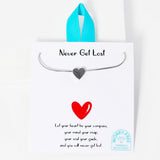 105788, WATER TARNISH RESISTANT, STAINLESS STEEL, NEVER GET LOST, DAINTY HEART NECKLACE