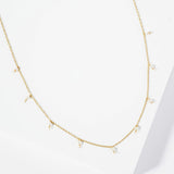 105790, WATER TARNISH RESISTANT, STAINLESS STEEL, STEPPING STONES, DAINTY PEARL STATION NECKLACE