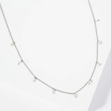 105790, WATER TARNISH RESISTANT, STAINLESS STEEL, STEPPING STONES, DAINTY PEARL STATION NECKLACE