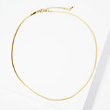 105794, WATER TARNISH RESISTANT, STAINLESS STEEL, PUSH THROUGH, 2MM DAINTY SNAKE CHAIN NECKLACE
