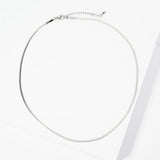 105794, WATER TARNISH RESISTANT, STAINLESS STEEL, PUSH THROUGH, 2MM DAINTY SNAKE CHAIN NECKLACE