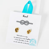 105796, WATER TARNISH RESISTANT, STAINLESS STEEL, KNOT STUD EARRING