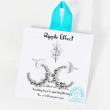 105798, WATER TARNISH RESISTANT, STAINLESS STEEL, RIPPLE EFFECT, BALL BEADED HOOP EARRING