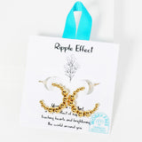 105798, WATER TARNISH RESISTANT, STAINLESS STEEL, RIPPLE EFFECT, BALL BEADED HOOP EARRING