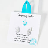 105800, WATER TARNISH RESISTANT, STAINLESS STEEL, DROPPING WATER, STUD EARRING