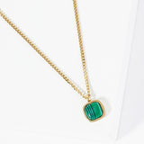 105801, WATER TARNISH RESISTANT, STAINLESS STEEL, ALL IN YOUR MIND, GEOMETRIC SEMI PRECIOUS STONE CHARM NECKLACE