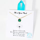 105801, WATER TARNISH RESISTANT, STAINLESS STEEL, ALL IN YOUR MIND, GEOMETRIC SEMI PRECIOUS STONE CHARM NECKLACE