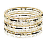 105813, DAINTY BEADED MULTI LAYERED STRETCH BRACELET
