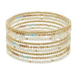 105813, DAINTY BEADED MULTI LAYERED STRETCH BRACELET