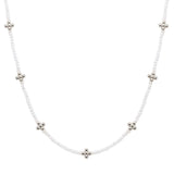 105814, CROSS BALL ACCENT GLASS BEADED NECKLACE