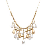 105819, FRESHWATER PEARL WITH NUGGET BEADED DROP NECKLACE