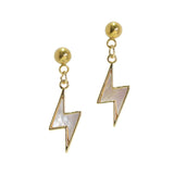 105823, LIGHTNING BOLT STAINLESS STEEL DANGLE EARRING