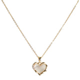 105838, GOLD DIPPED, HEART MOTHER OF PEARL PENDANT NECKLACE