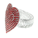 105841, HEART CRYSTAL RHINESTONE STRETCH OPEN CUFF BRACELET