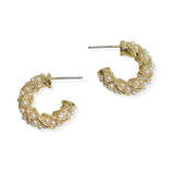 105842, PEARL STUDDED ACCENT ROUND HOOP EARRING
