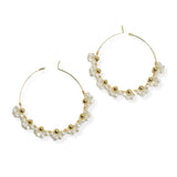 105845, DAINTY FRESHWATER PEARL BEADED ROUND HOOP EARRING